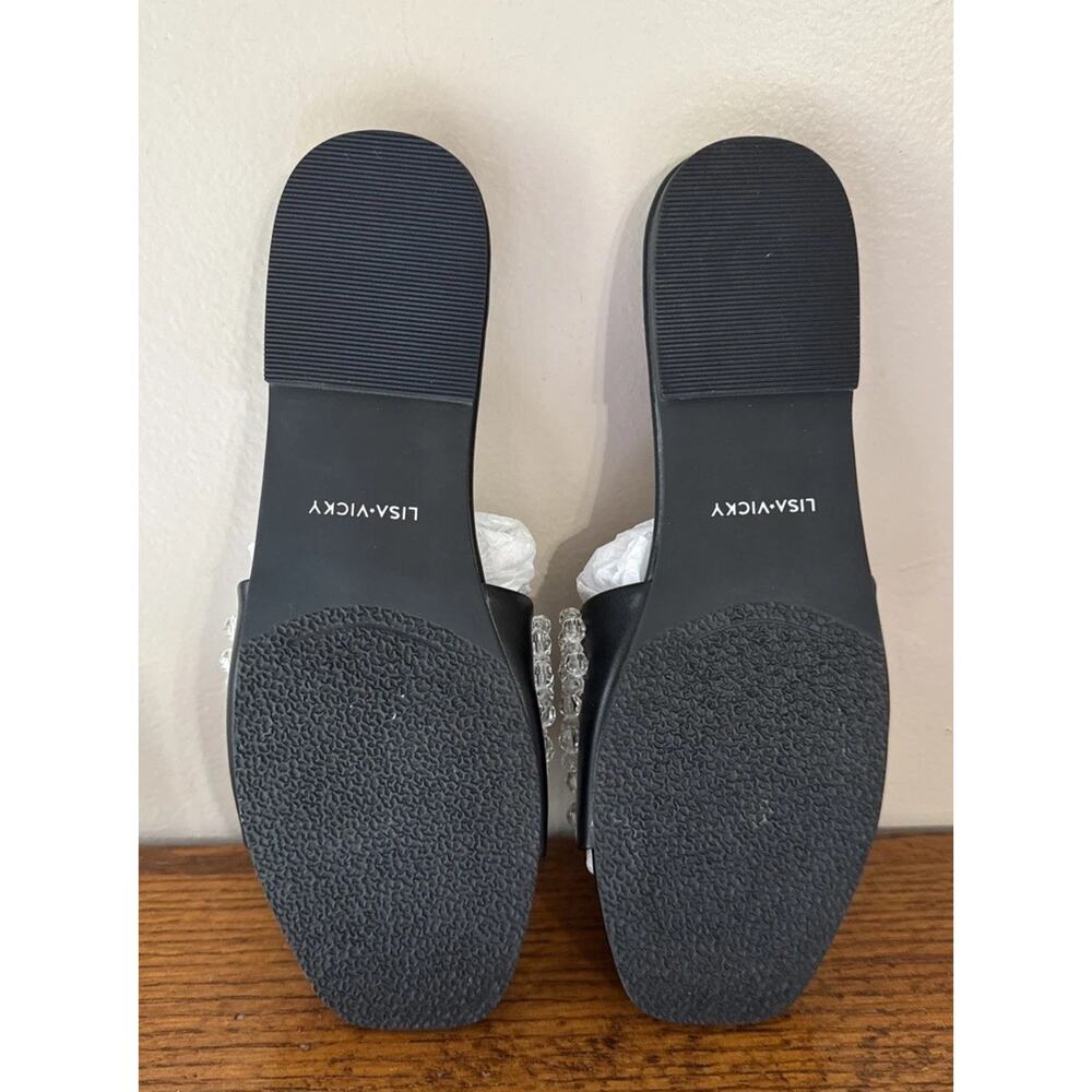 Lisa Vicky Womens Slides Magical Beaded Clear Black Size 8 New - Picture 6 of 7